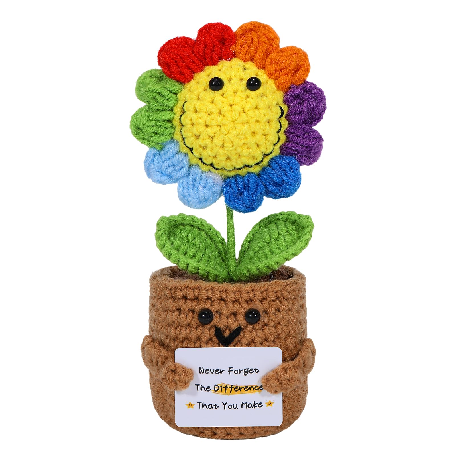 Wompolle Women's As Picture Inspirational Gifts For ,Men,Friend,Sister,Daughter,Coworker,Positive Sunflower Doll Crochet,Mothers Day,Birthday, For