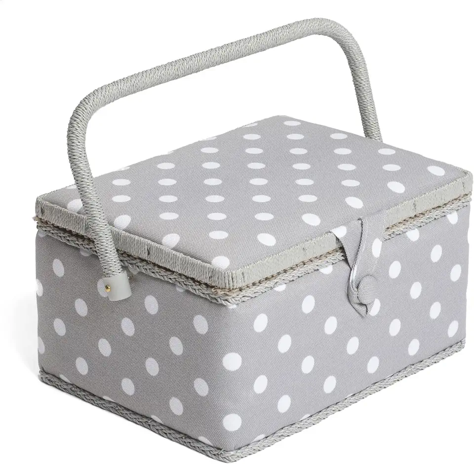 Sybehörslåda med nålkudde och PVC-handtag