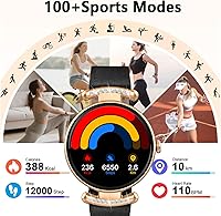 Vista 4 de Relojes inteligentes para mujer, Android IOS, pantalla AMOLED ultra clara de 1.2 pulgadas, rastreadores de actividad física con llamada Bluetooth