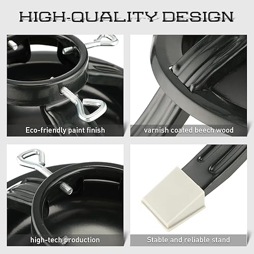 Miniatura 4 de Roowest Soporte de árbol de Navidad para árbol vivo, base de árbol de Navidad real, soportes de metal verde oscuro para árbol de Navidad (L, se