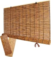 Vista 1 de Persianas enrollables de bambú para exteriores, cortinas enrollables impermeables con elevador, cortinas enrollables translúcidas para privacidad
