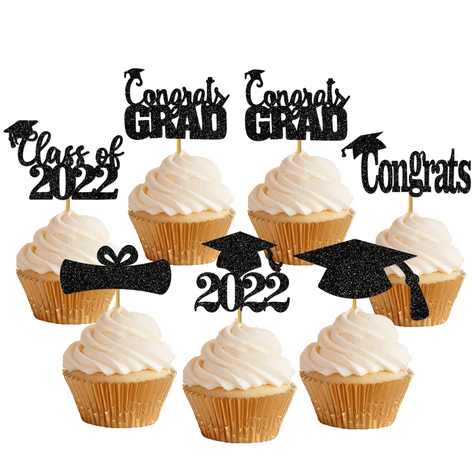 Buy 24pcs 2022 Cupcake Toppers Graduation Toppers For Cupcakes