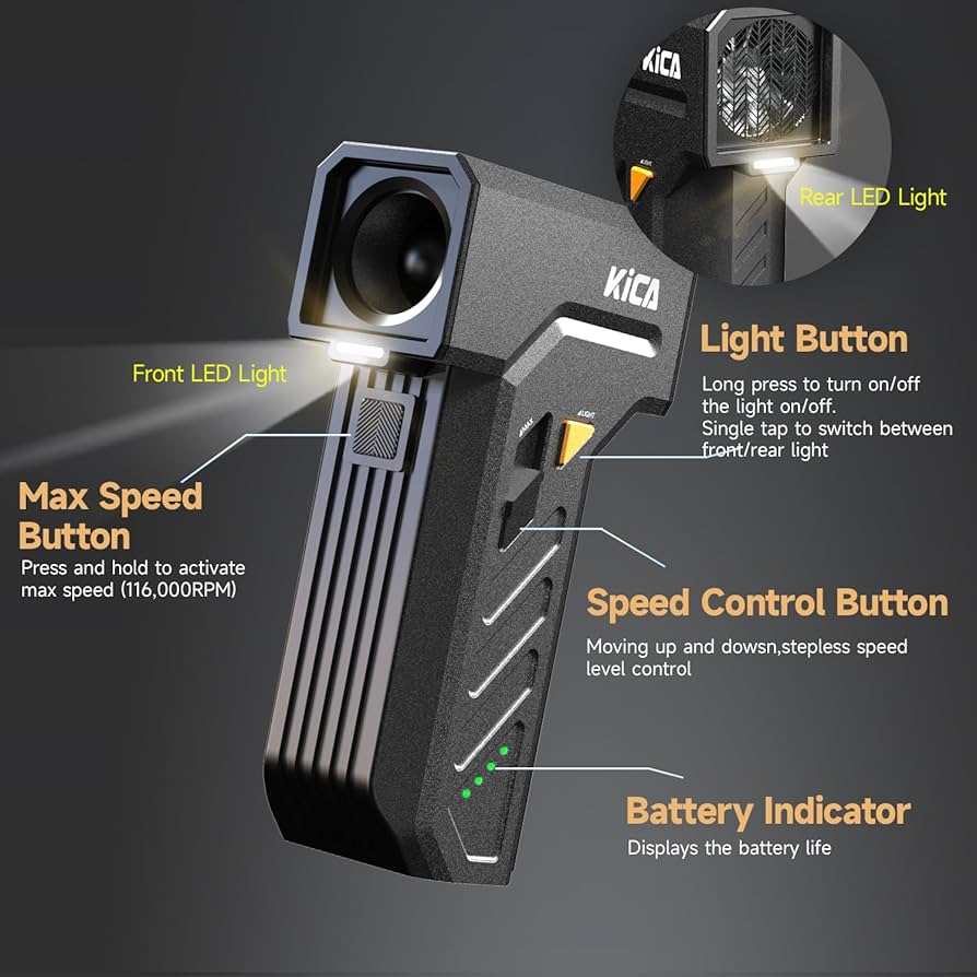 扇風機・サーキュレーター KiCA JET FAN25 Amazon.com: KiCA Jet Fan Ultra Electric Air Duster with LED