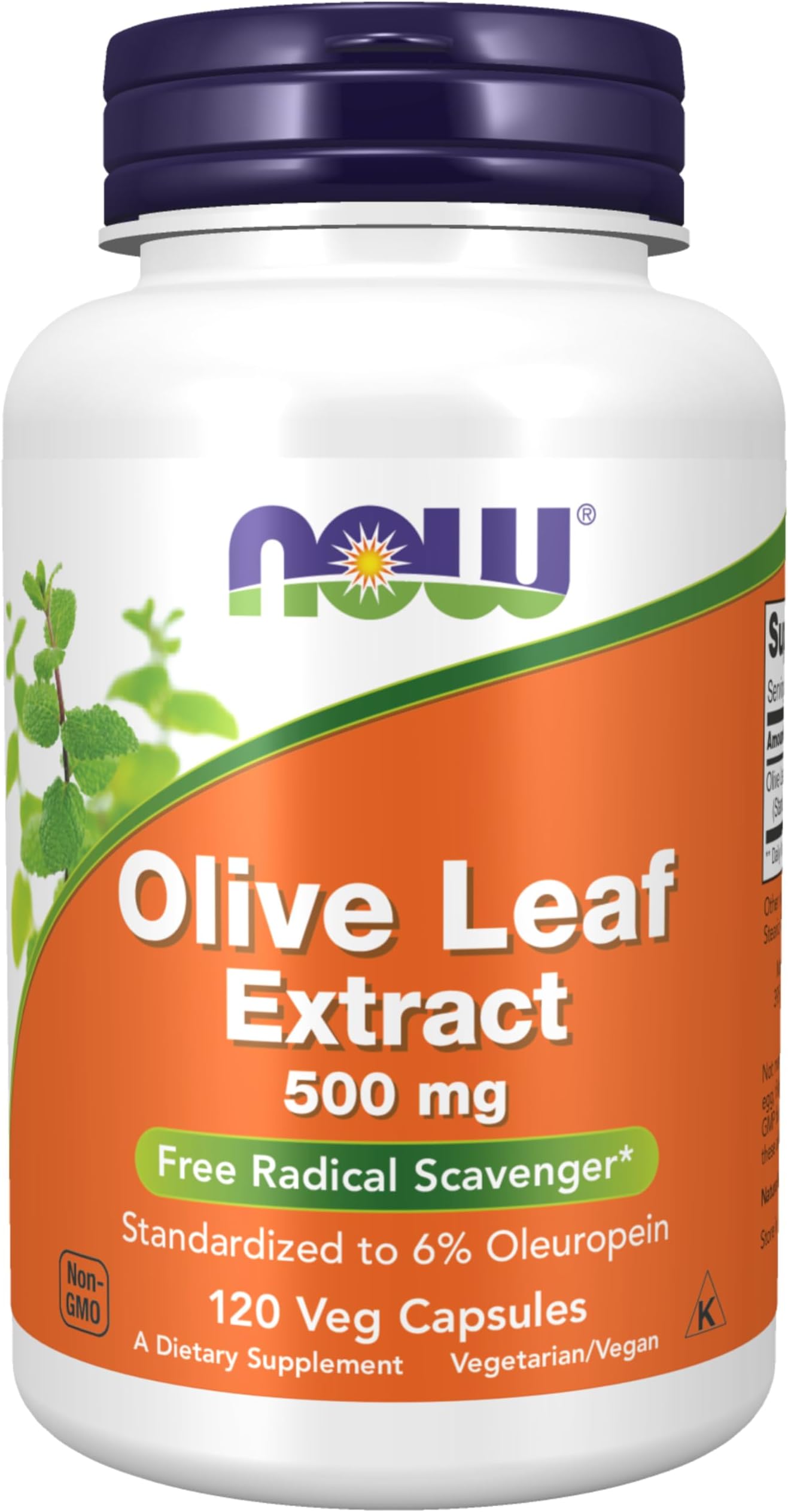 Supplements, Olive Leaf Extract 500 mg, Free Radical Scavenger*, 120 Veg Capsules