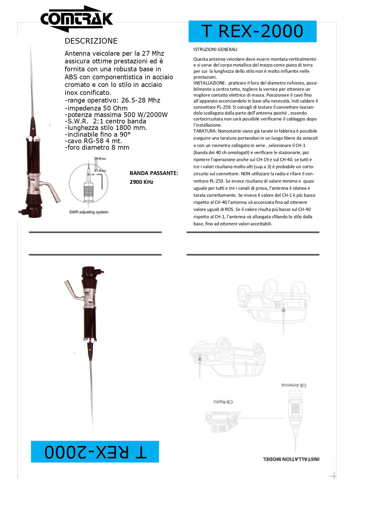 SIRIO PERFORMER-800PL Antenne 27 mhz CB
