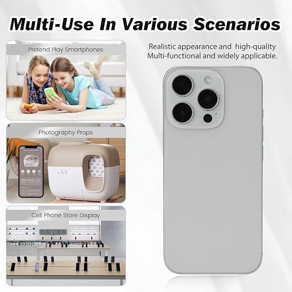 Without Logo Non-working Phone Dummy Display Model Pretend Phone toy for Phone 16 Pro max 6.8 inches - Silver Colorscreen