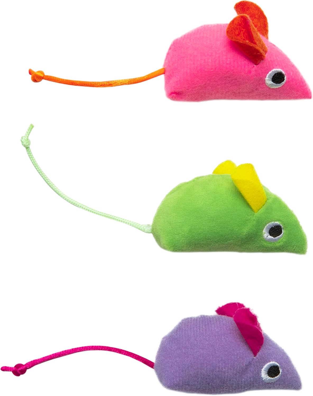 Quirky Kitty Glowing Forest Glow Mice Catnip Cat Toy Set, Chase, Pack of 3 | Luminous trio lights up night sessions, sparks batting, swatting and natural hunting instincts in felines at home every day