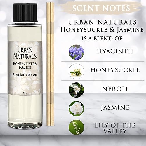 Miniatura 113 de Urban Naturals Reed Diffuser Oil Refill Ocean Mist Sea Salt with Salt Spray, Violet Leaf, Sea Grass, Driftwood 8 oz + Free Reed Sticks, Made in The