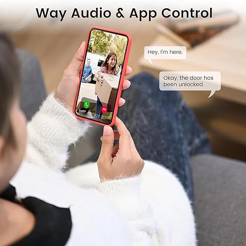 Miniatura 6 de Cerradura inteligente de video con cámara anillo 6 en 1+cámara 2K+cerradura de puerta de entrada sin llave de huellas dactilares, cerrojo de