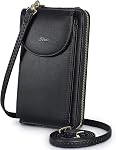 S-ZONE PU Cuir RFID Blocage Crossbody Cell Phone Bag pour les femmes Wallet Purse