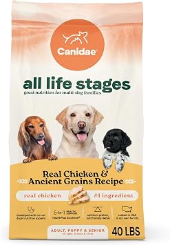 Canidae All Life Stages Real Chicken & Ancient Grains Recipe High Protein Premium Dry Dog Food for All Ages, Breeds, and Sizes 40 lbs.