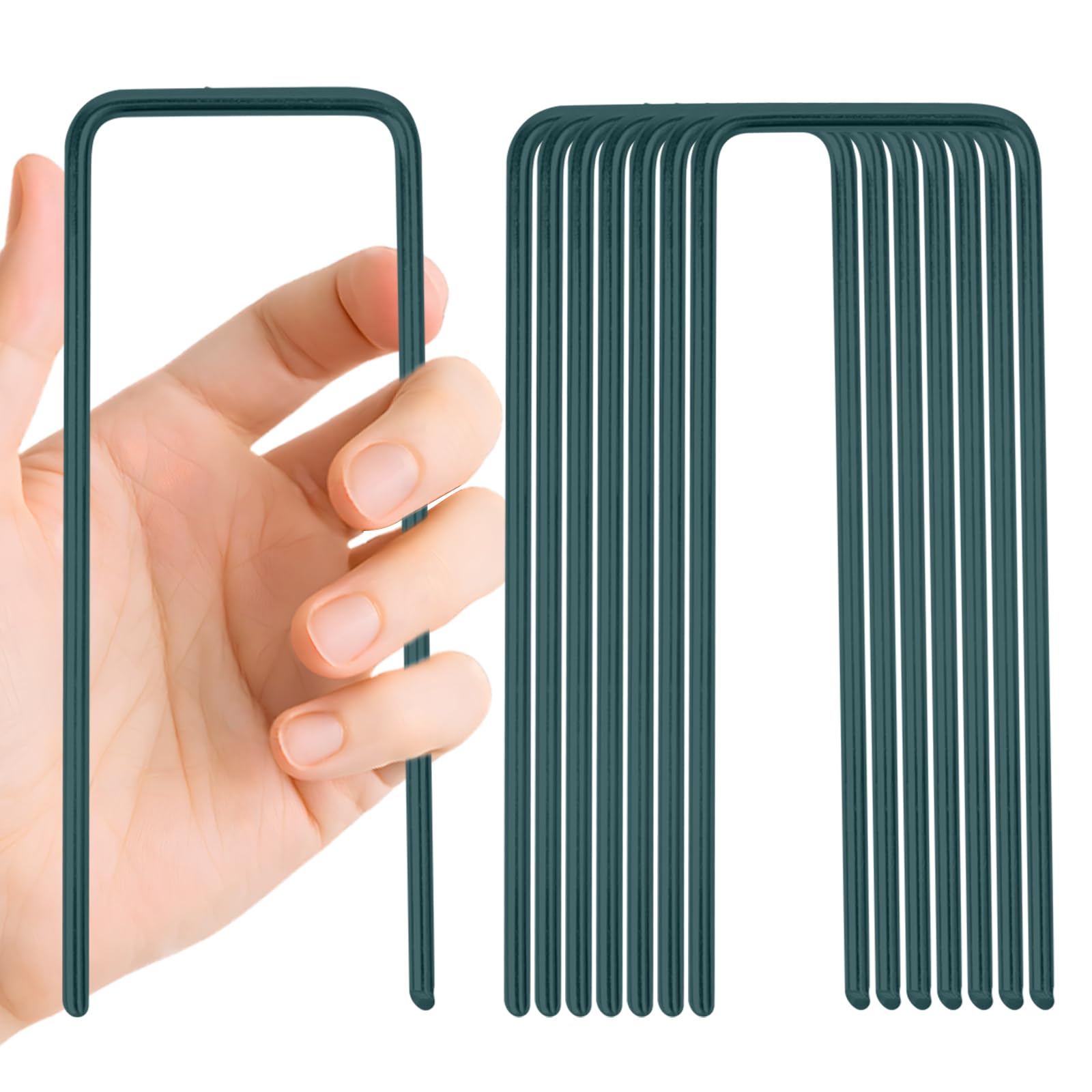 50 sztuk kotw gruntowych, 150 x 30 x 3 mm, stabilne śledzie ogrodowe w kształcie litery U, kotwy mocujące, haki do podłoża, śledzie ogrodowe, śledzie, śledzie ziemne, stabilne do sztucznej trawy