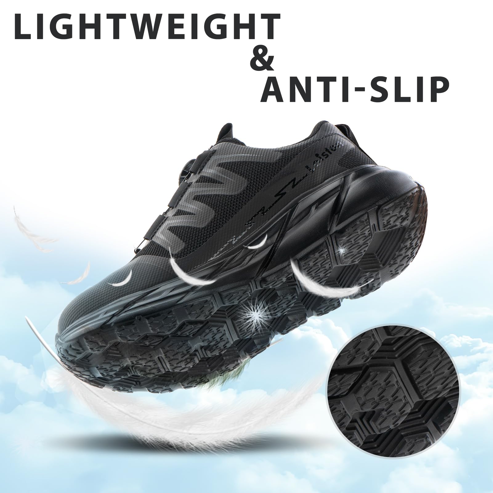 Zapatos de Seguridad Mujer Calzado Seguridad Zapatillas de Trabajo Mujer Ligeros Comodas Antideslizantes Negro NT1 EU38