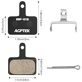 AGPTEK Bike Brake Pads, High-Performance Brake Pads, Resin Disc Brake Pads & Spring for Mountain Bike Disc Brakes, 4 Pairs Bike Pads, Compatible with TRP Tektro Shimano Deore Br, Black