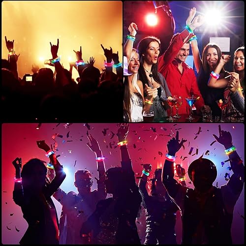 Vista 14 de 36 pulseras LED que brillan en la oscuridad, suministros de fiesta para niños y adultos, regalos de fiesta de Halloween para niños, juguetes de luz