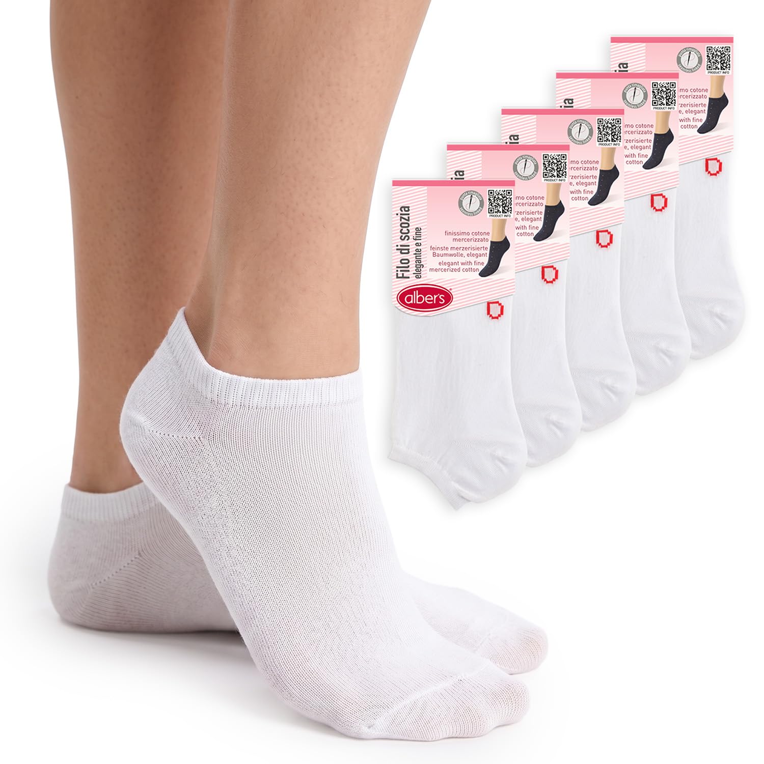 alber's – 5 Paia Mini-Calza Donna Filo di Scozia