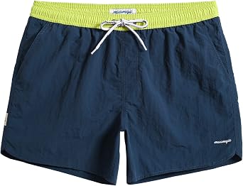 maamgic Men Swimming Shorts Classic Mesh Lined Surf Trunks Quick-Drying Beach Shorts Adjustable Drawstring Swimwear