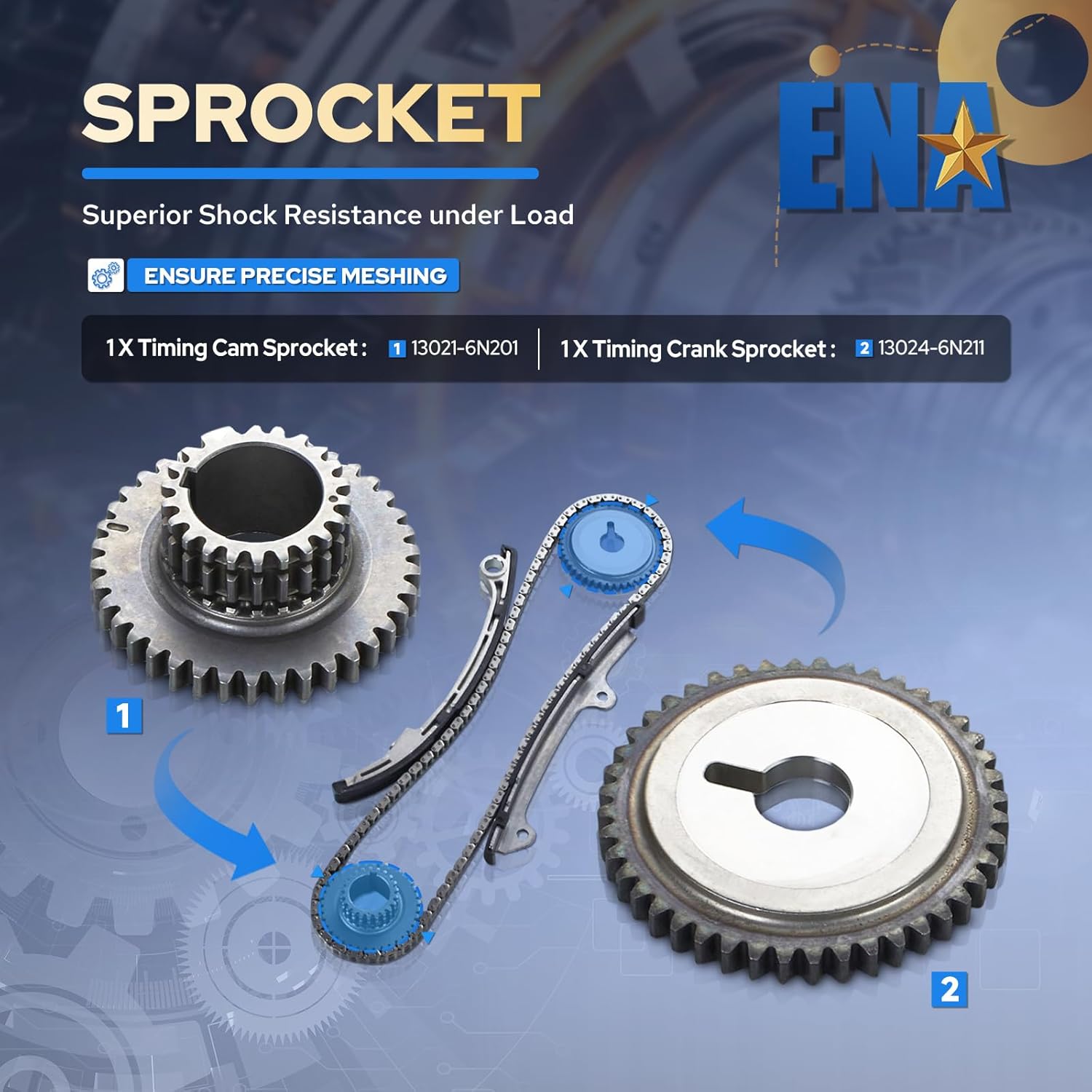 ENA Timing Chain Kit Compatible with Nissan Altima Sentra X-Trail 2.5L L4 2002 2003 2004 2005 2006 Replacement for DDM-NS2500 TK638 QR25DE