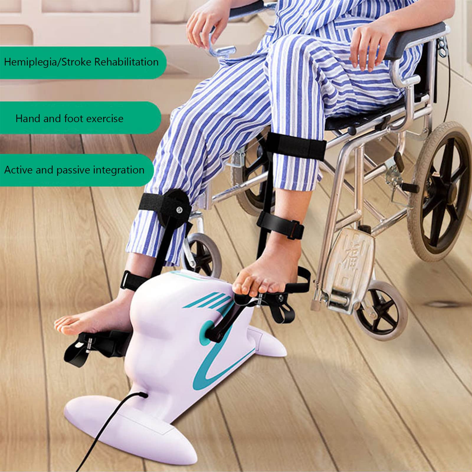 Przenośny Pedałowy Elektryczny Pedałowy Elektryczny Rehabilitacyjny Sprzęt, Domowy Trener Nóg Dla Osób Starszych, Rower Rehabilitacyjny Do Udaru Mózgu, Bieżnia Fitnessowa Do Ćwiczeń Multi-Fu