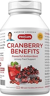 ANDREW LESSMAN Cranberry Benefits - 60 Capsules - Supports Bladder, Kidney and Urinary Tract Health. High Potency Standardized Extracts of Cranberry Fruit, Small Easy to Swallow Capsules