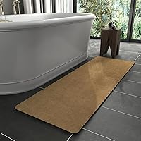 Vista 47 de MontVoo - Tapete de baño con base de goma, antideslizante, de secado rápido, absorbente, fina, para debajo de la puerta, de gamuza sintética