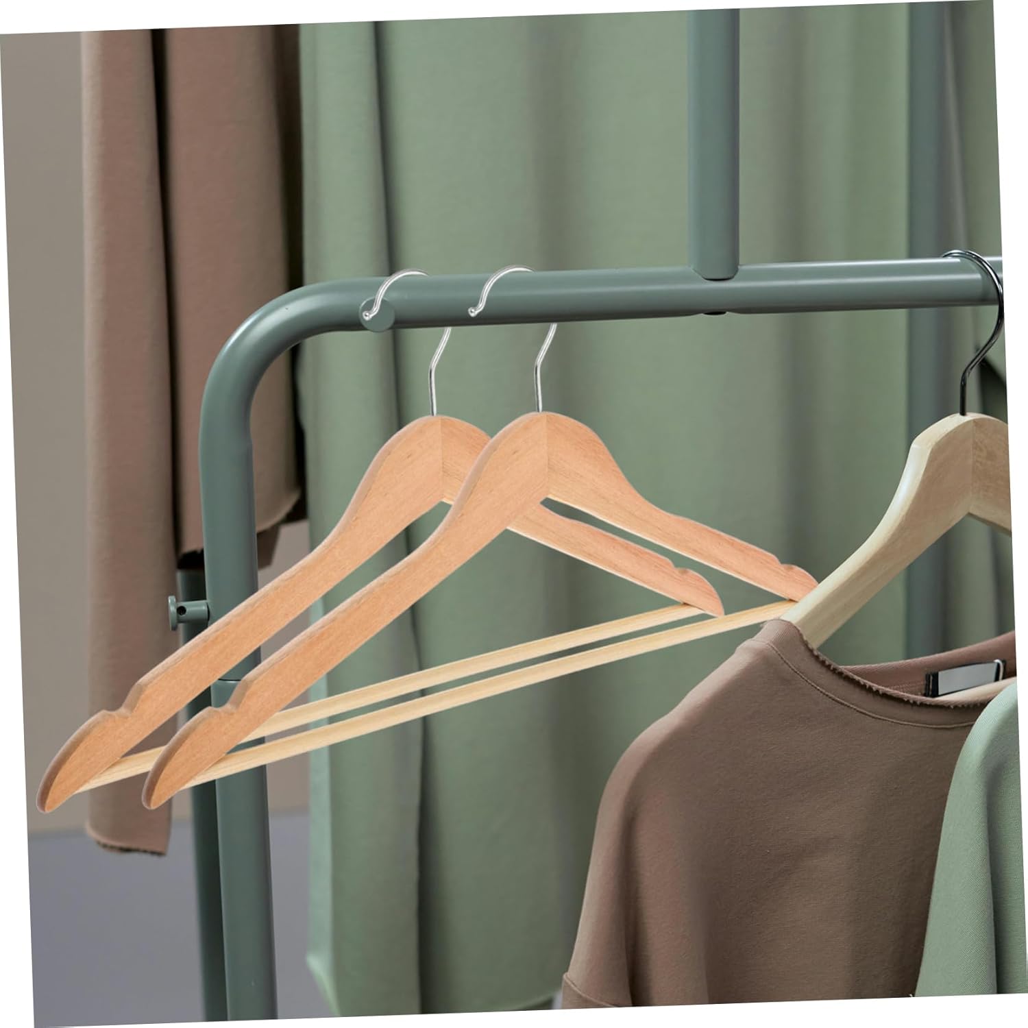 DECHOUS 10pcs Wooden Suit Hangers Heavy-Duty Multifunctional Hangers for Clothes Drying Non- Design for Jackets Coats and Suits Closet Organization