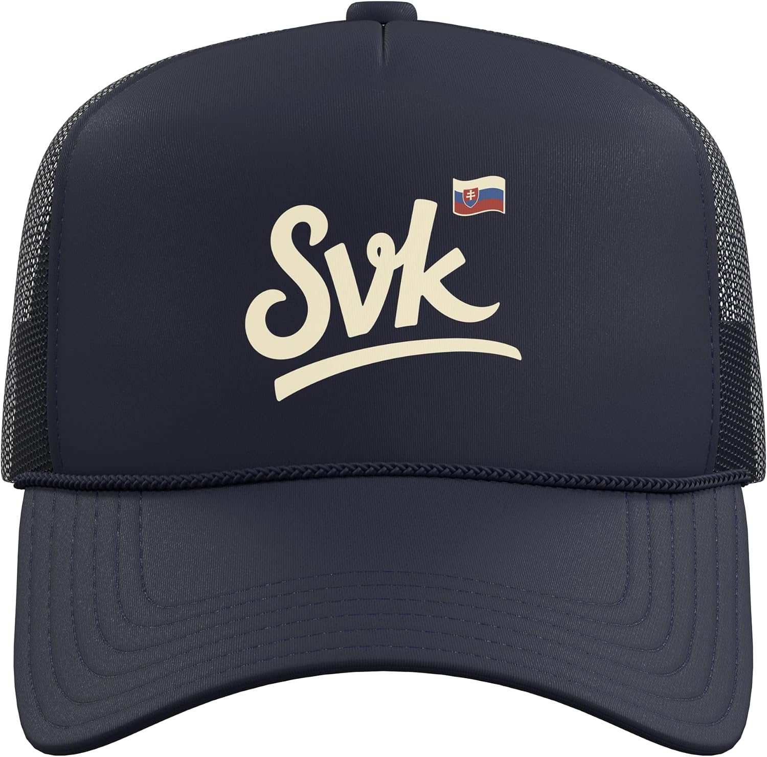 Slovakia Vintage Script Fan Trucker Hat with Adjustable Mesh Back