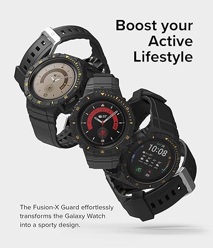 Miniatura 3 de Ringke Fusion-X Guard correa de reloj + funda compatible con Samsung Galaxy Watch 5 Pro correa con funda (2022) a prueba de golpes con correa