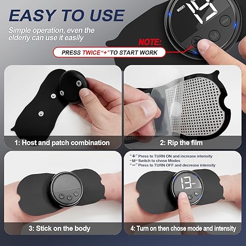 Miniatura 7 de Unidad TENS inalámbrica inteligente estimulador muscular TENS y dispositivo EMS, dispositivo electrónico recargable de tejido profundo mini