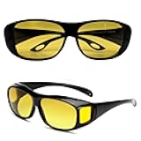 Night Vision Pro Official Night Driving Glasses with Glarecut Technology. Polarized Yellow Lenses Anti Glare Night Driving Glasses for Driving At Night, Black