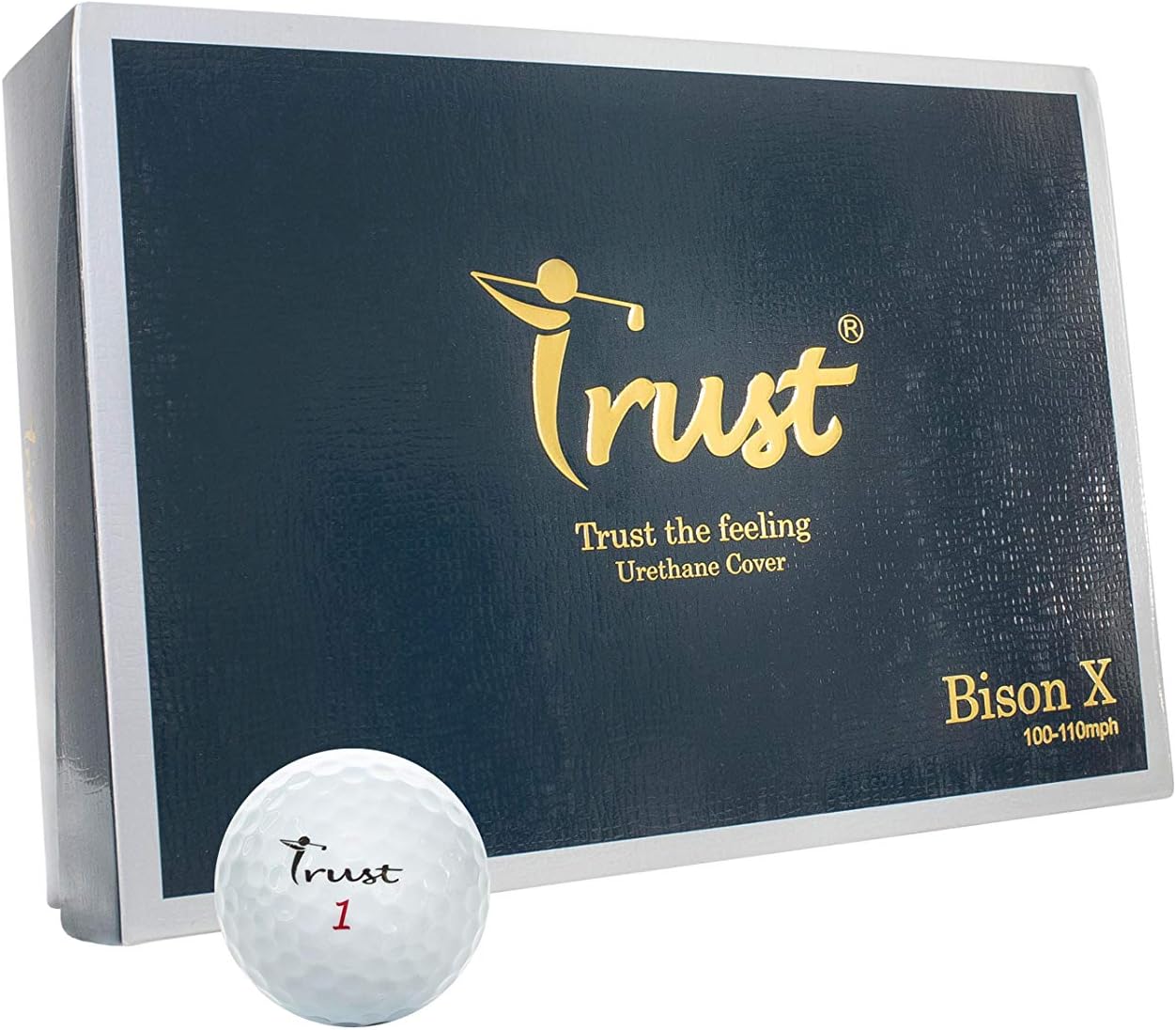 2020 Trust Bison X, Urethane Covered for Swing Speed 105~115mph, 3 Piece Golf Ball, Durability, for Distance with Control(one Dozen)