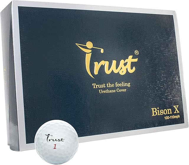 Trust 2020 Bison X, Urethane Covered for Swing Speed 105~115mph, 3 Piece Golf Ball, Durability, for Distance with Control(one Dozen)
