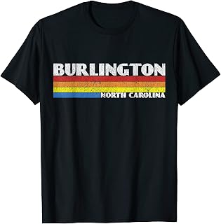 Retro 80s North Carolina NC Souvenir Burlington T-Shirt