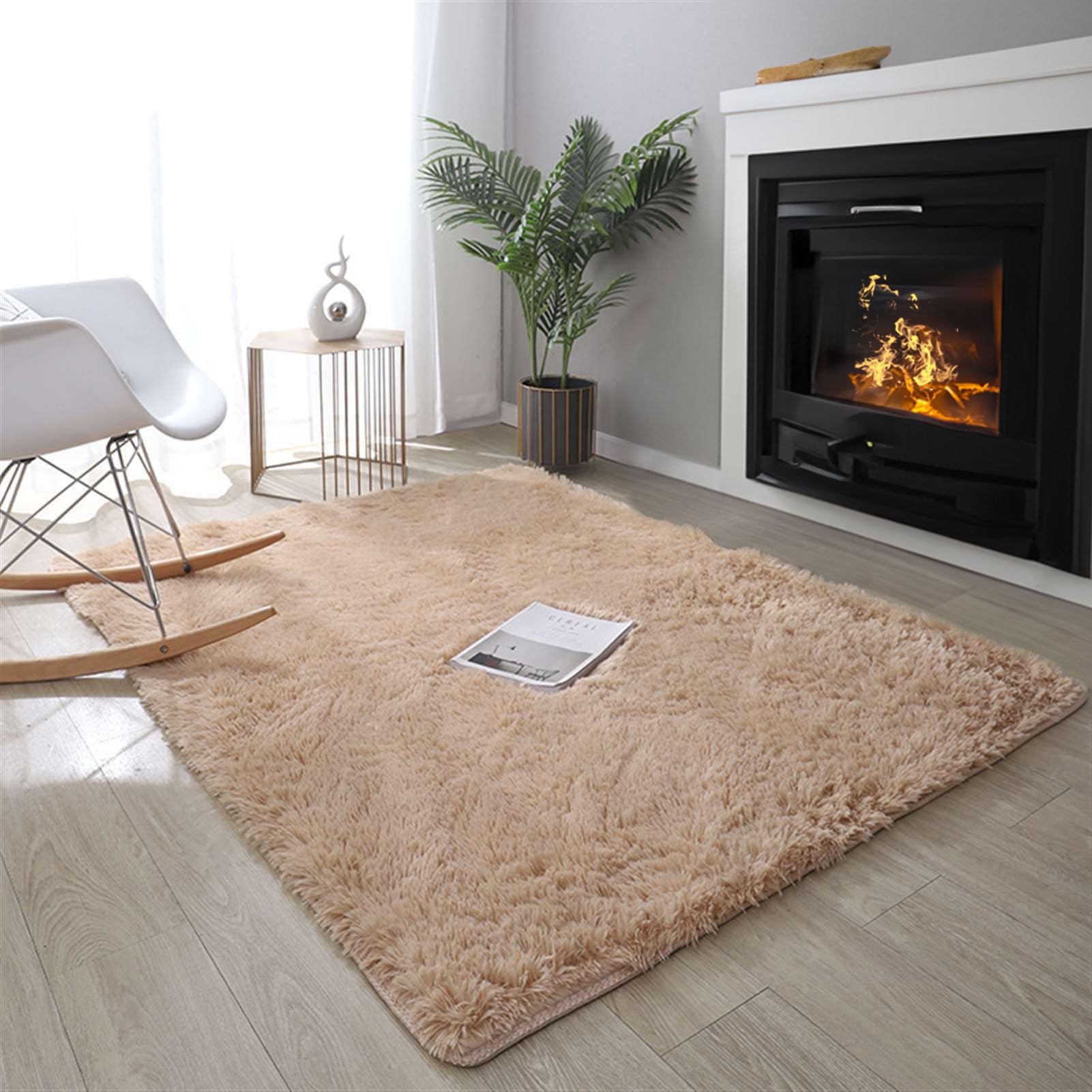 SK Studio Area Rug for Bedroom Living Room Furry Carpet Shaggy