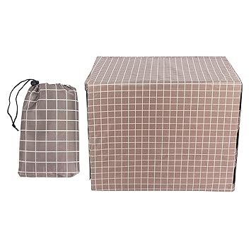 Pet Cage Cover, Dustproof Scratch Resistant Dog Crate Cover Waterproof for Outdoor for Kennel(Lattice, S:24inches)
