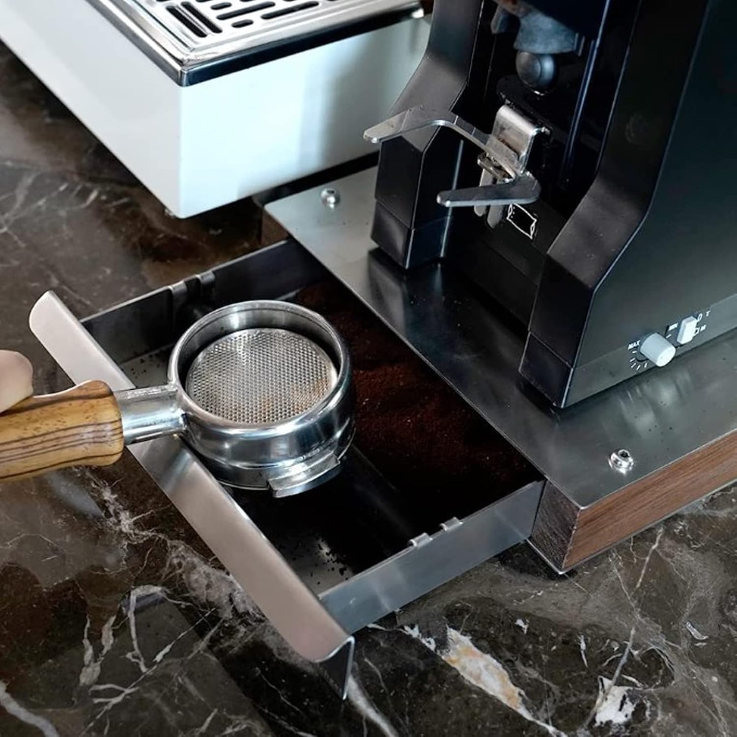 Coffee Knock Box Drawer Overweight Container Steel Coffee Machine Bin Stainless Household Dregs Bucket for Drawer Type Box (Stainless Steel Color)(Stainless Steel Color)