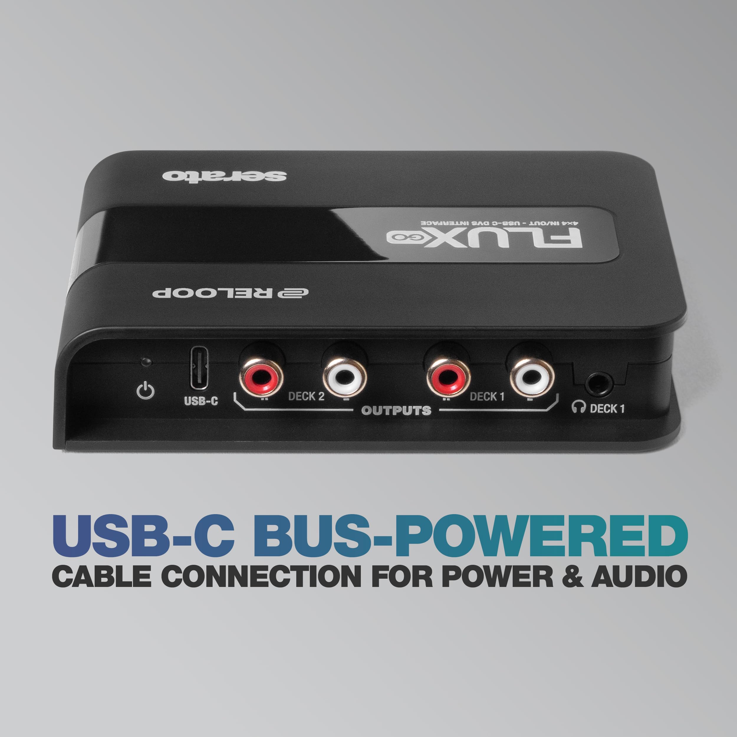 Reloop Flux Go - Interfaccia audio per Serato DJ Pro in formato tascabile, 24 bit (class compliant) per un suono cristallino e una latenza ultra bassa