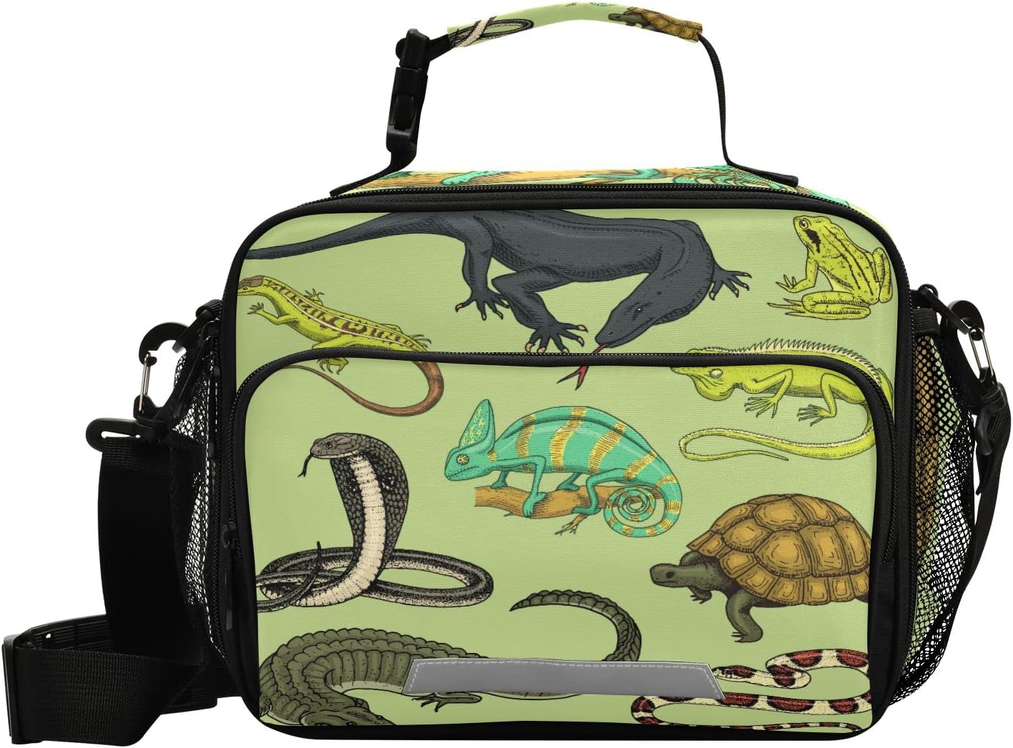 Snakes Lizard Chameleon and Turtle Animal Lunch Bag, Cooler Lunch Tote Box Insulated Lunch Bags Food Container for Men Women Kids