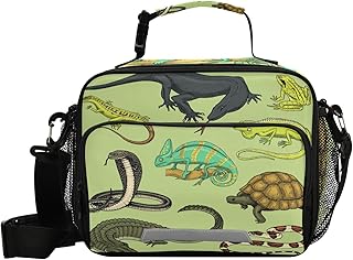 Glaphy Snakes Lizard Chameleon and Turtle Animal Lunch Bag, Cooler Lunch Tote Box Insulated Lunch Bags Food Container for Men Women Kids