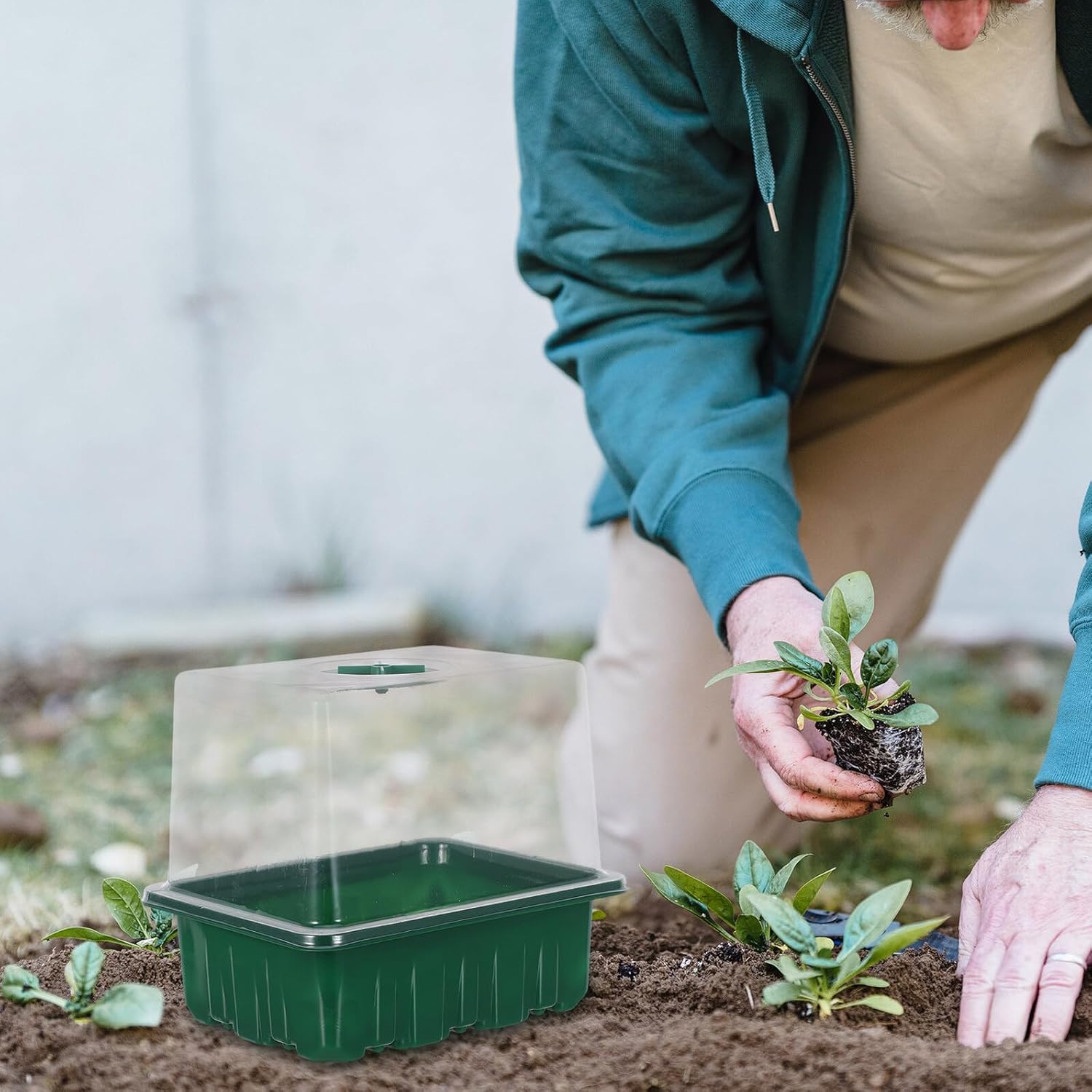 Tofficu Seedling Tray Germination Kit for Indoor Gardening, 6-Cell Breathable Plastic Propagation Greenhouse with Labels, Portable Growing Kit for Flower and Vegetable Seed Growth