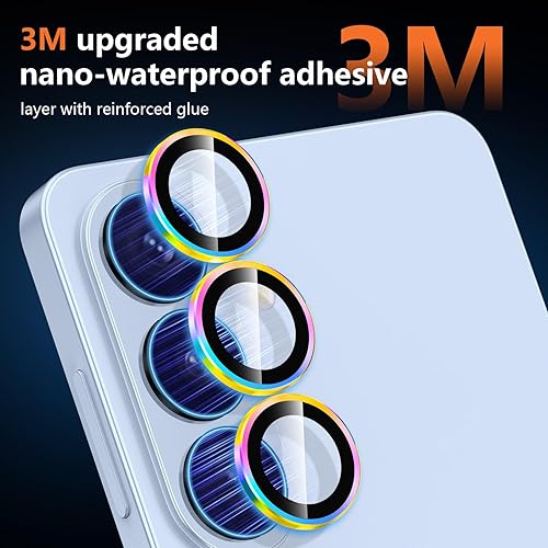 Vista 11 de para Samsung Galaxy Z Flip 7 Protector de Lente de Cámara, Cubierta de Lente de Vidrio Templado con Anillo de Metal Individual, [Fuerte Adhesión] 1