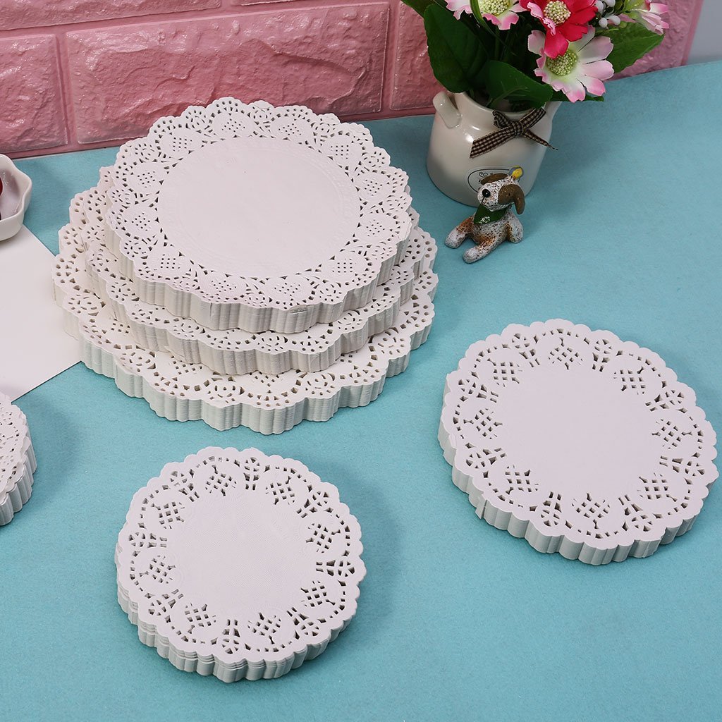 Tovagliette Runner da Tavola, 200 Pezzi Sottobicchieri Rotondi in Carta di Pizzo Sottobicchieri Tovagliette Matrimonio Evento Festa Bomboniere 12" 30 cm Decorazioni Cucina (3.5")