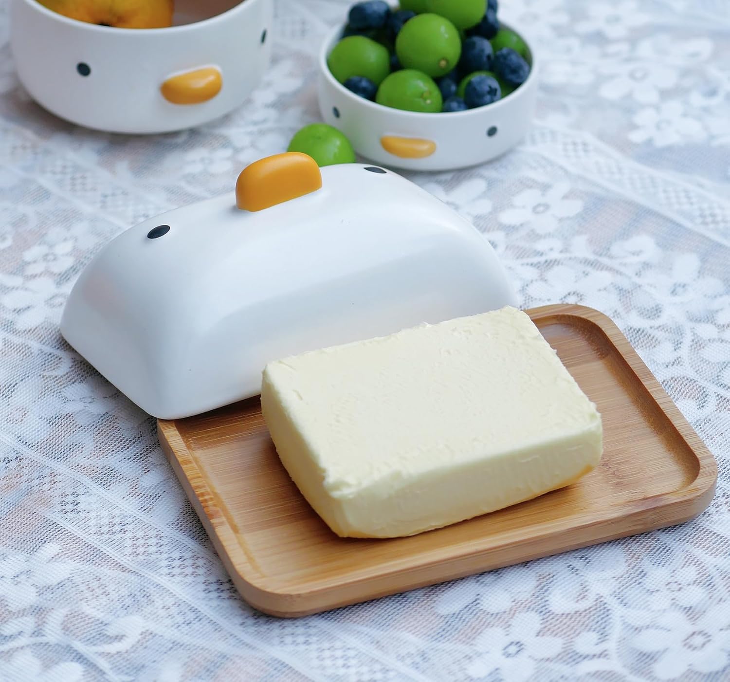 PURROOM Cute Duck Baking Dish & Butter Dish