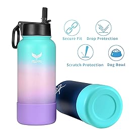Vmini Protective Silicone Boot, Compatible with Hydro Flask and More Water Bottles, Anti-Slip Bottom Sleeve Cover (12-24 oz, Wine Red)
