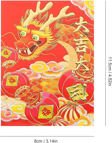 Miniatura 2 de Didiseaon Sobre rojo chino 2024: Año Nuevo lunar Hong Bao Año del dragón Bolsillos de dinero bendición sobre de vacaciones Bolsas de dinero para Año