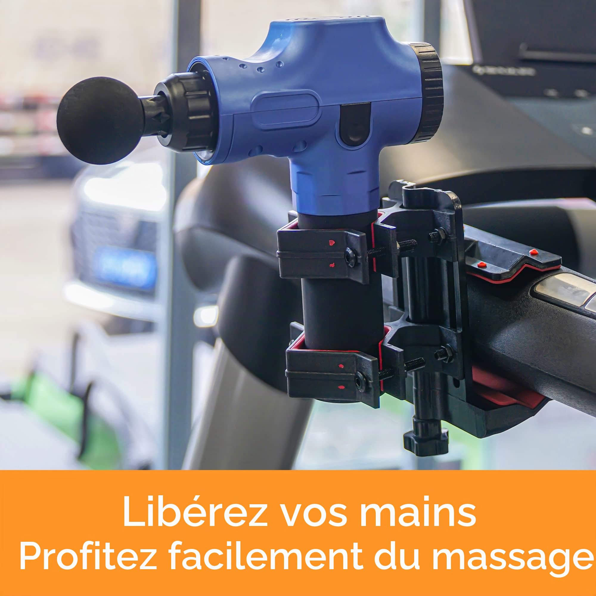 Support de pistolet de massage pour le dos, support de pistolet de massage musculaire à percussion pour l'automassage， Compatible avec la plupart des pistolets de massage