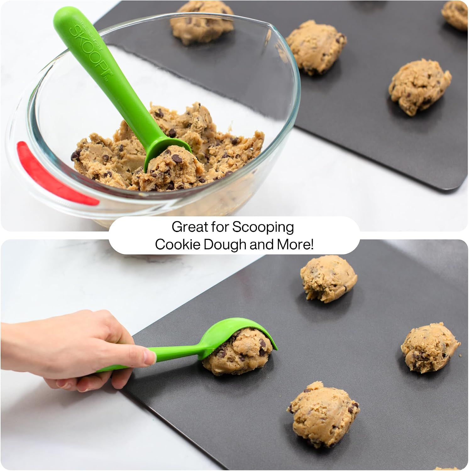 Heavy Duty Plastic Ice Cream Scoop, Ergonomic Grip, BPA-Free, Orange