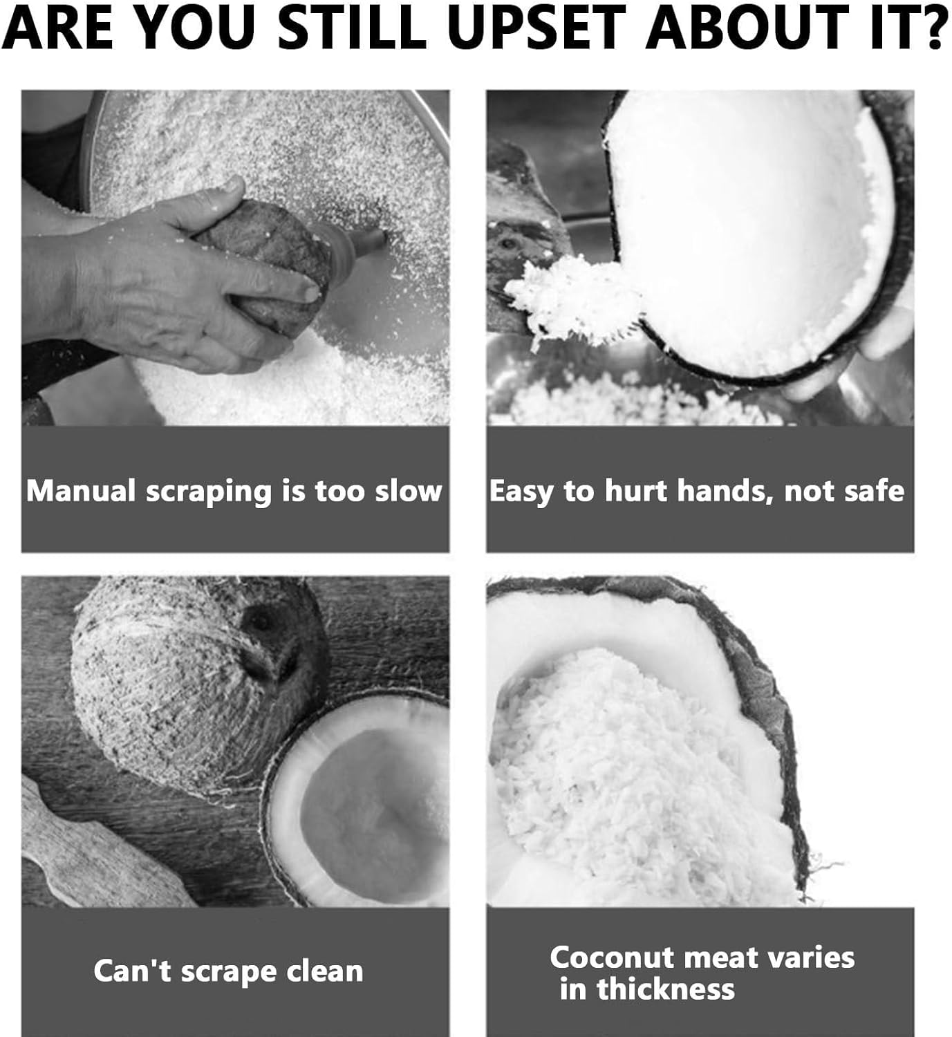 Electric Coconut Grater, 50 60pcs Hour Commercial Coconut Planer, Stainless Steel Coconut Scraper Machine