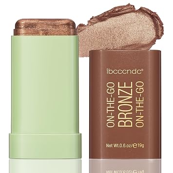Highlighter Makeup Stick - Blush Highlighters Makeup Stick for Face & Body, Natural Silky Shimmer Highlight, Bendable Long Lasting Cream Korean Highlighter #A04 Beach Glow