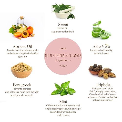Miniatura 4 de Ayurveda Neem & Triphala - Limpiador para el cabello, sin parabenos, sin silicona y sin sulfatos, 6.7 onzas